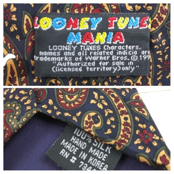 Looney Tunes Mania Bugs Bunny Silk Tie Handmade - Picture 7 of 8